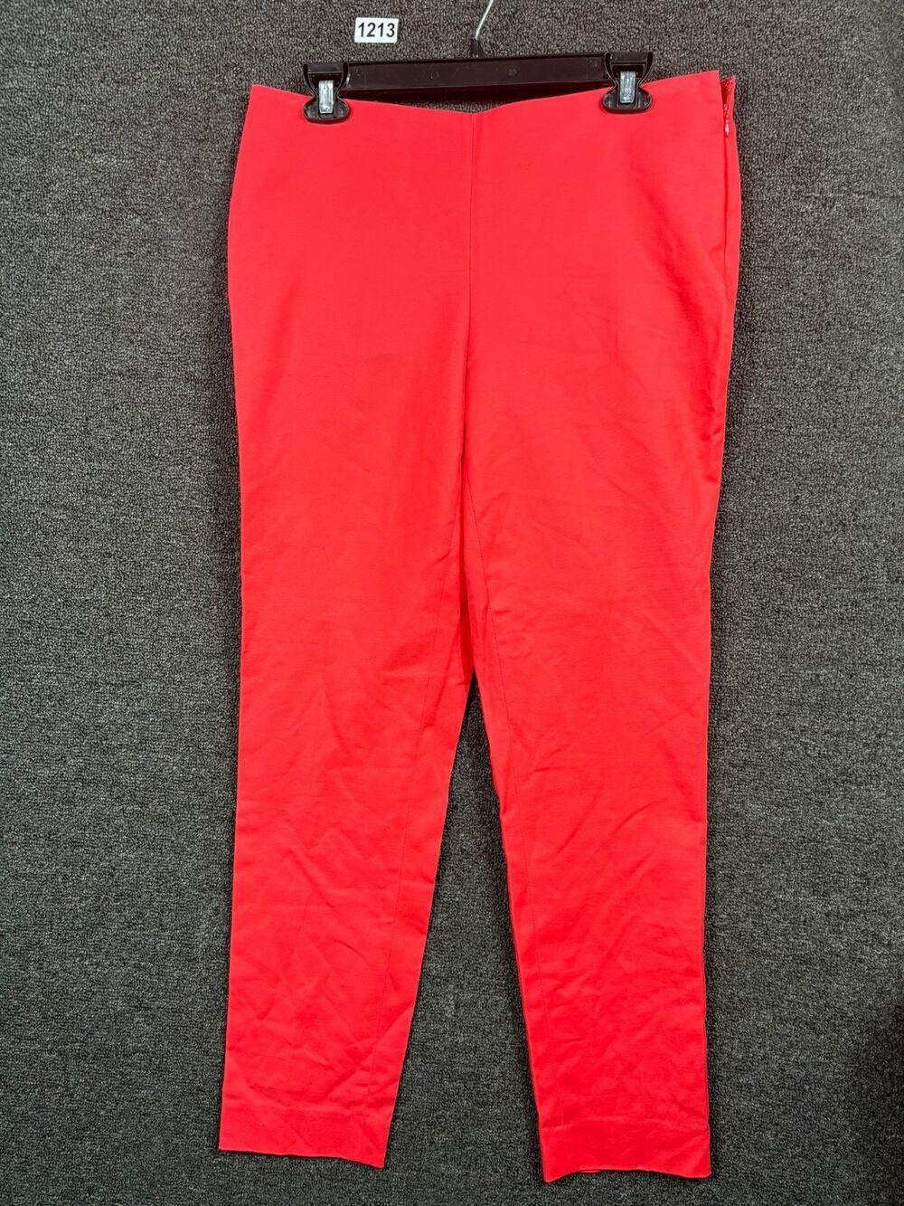 Vince Camuto Skinny Dress Pants Womens Size 8 Red Mid Rise Side Zip Cotton NEW